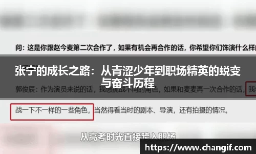 张宁的成长之路：从青涩少年到职场精英的蜕变与奋斗历程